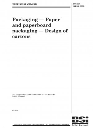 Packaging--Paper and peperboard Packaging--Design of cartons