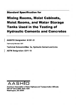 Standard Specification for Mixing Rooms, Moist Cabinets, Moist Rooms, and Water Storage Tanks Used in the Testing of Hydraulic Cements and Concretes