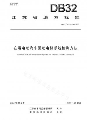 Detection method for drive motor system of electric vehicles in operation