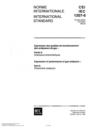 Expression of performance of gas analyzers; part 6: photometric analyzers