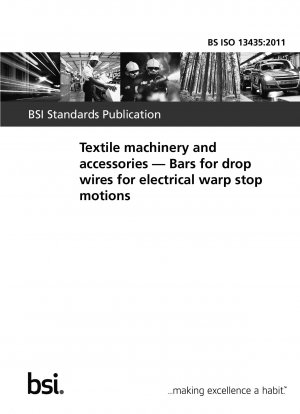 Textile machinery and accessories. Bars for drop wires for electrical warp stop motions