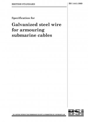 Specification for Galvanized steel wire for armouring submarine cables