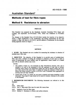 Methods of test for fibre ropes - Resistance to abrasion