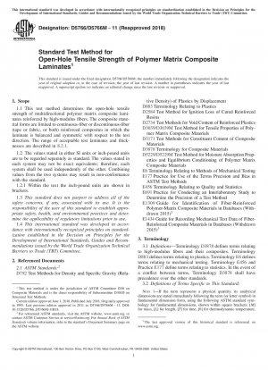 Standard Test Method for Open-Hole Tensile Strength of Polymer Matrix Composite Laminates