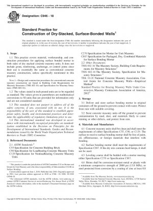Standard Practice for Construction of Dry-Stacked, Surface-Bonded Walls