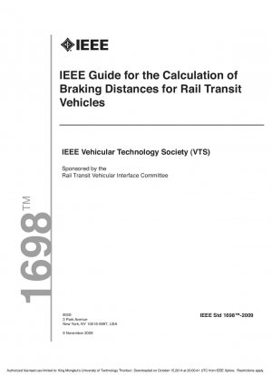 IEEE Guide for the Calculation of Braking Distances for Rail Transit Vehicles