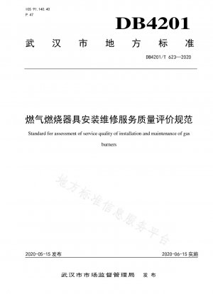 Standards for quality evaluation of installation and maintenance services for gas burning appliances