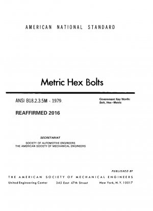Metric Hex Bolts Errata - May 1981