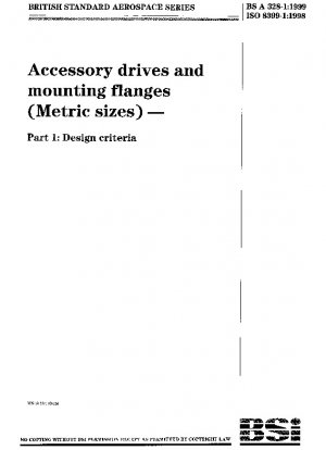 Accessory drives and mounting flanges (Metric sizes). Design criteria