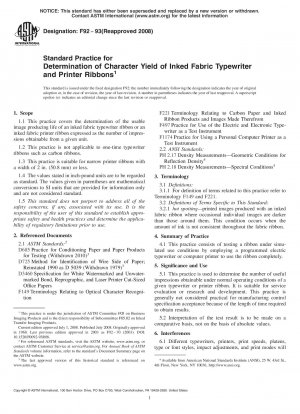 Standard Practice for Determination of Character Yield of Inked Fabric Typewriter and Printer Ribbons