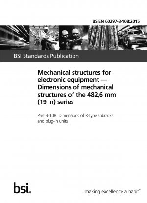Mechanical structures for electronic equipment. Dimensions of mechanical structures of the 482,6 mm (19 in) series. Dimensions of R-type subracks and plug-in units