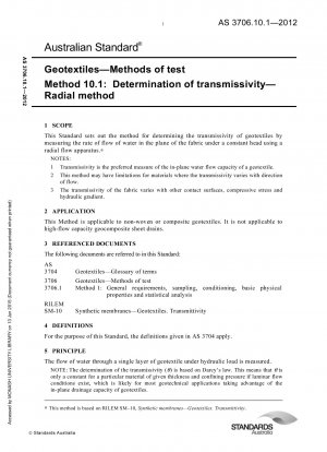 Geotextile Test Methods Determination of Transmittance Radial Method