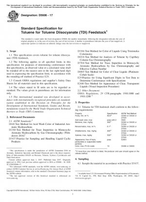 Standard Specification for  Toluene for Toluene Diisocyanate (TDI) Feedstock