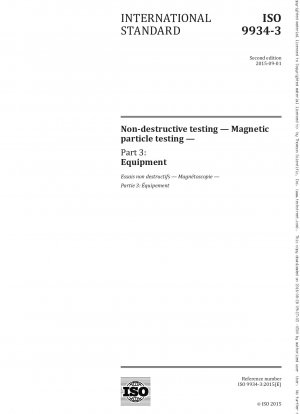 Non-destructive testing - Magnetic particle testing - Part 3: Equipment
