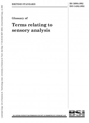 Sensory analysis; vocabulary