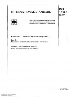 Hardmetals; Rockwell hardness test (scale A); part 2: preparation and calibration of standard test blocks