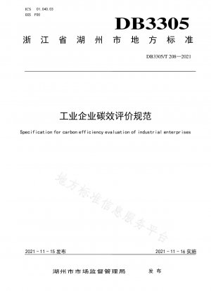 Specifications for Carbon Efficiency Evaluation of Industrial Enterprises