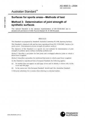 Surfaces for sports areas - Methods of test - Determination of joint strength of synthetic surfaces