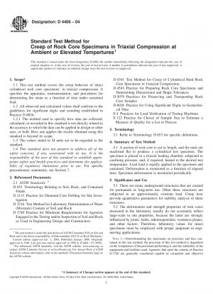 Standard Test Method for Creep of Cylindrical Rock Core Specimens in Triaxial Compression