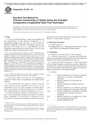 Standard Test Method for Thermal Conductivity of Solids Using the Guarded-Comparative-Longitudinal Heat Flow Technique