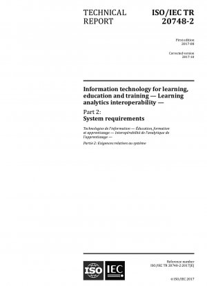 Information technology for learning, education and training — Learning analytics interoperability — Part 2: System requirements