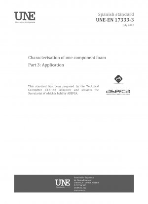 Characterisation of one component foam - Part 3: Application