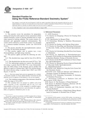 Standard Practice for Using the Fricke Reference-Standard Dosimetry System