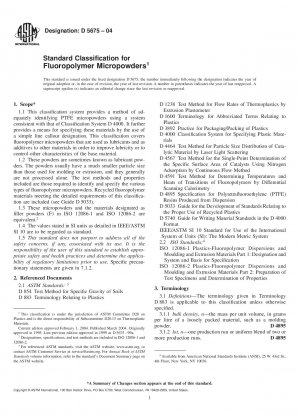 Standard Specification for Fluoropolymer Micropowders