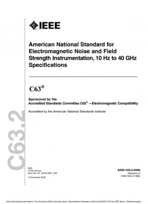 American National Standard for Eletromagnetic Noise and Field Strength Instrumentation, 10Hz - 40 GHz Specifications