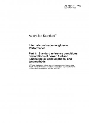 Internal combustion engines - Performance - Standard reference conditions, declarations of power, fuel and lubricating oil consumption and test methods