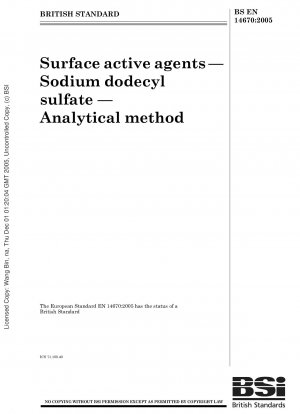 Surface active agents - Sodium dodecyl sulfate - Analytical method