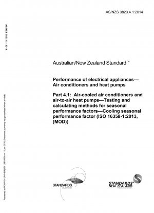 Appliance performance Air conditioners and heat pumps Testing and calculation methods for seasonal performance factors for air-cooled air conditioners and air-to-air heat pumps Refrigeration seasonal performance factors (ISO 16358-1:2013 (MOD