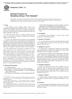 Standard Practice for Sampling Using a Trier Sampler