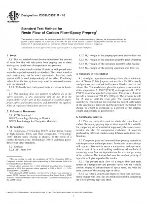 Standard Test Method for Resin Flow of Carbon Fiber-Epoxy Prepreg