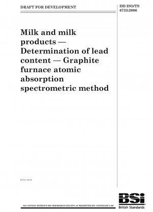Milk and milk products. Determination of lead content. Graphite furnace atomic absorption spectrometric method