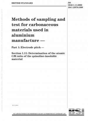 Methods of sampling and test for carbonaceous materials used in aluminium manufacture