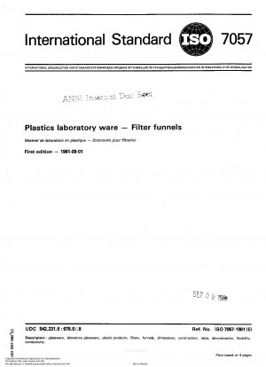Plastics laboratory ware; Filter funnels