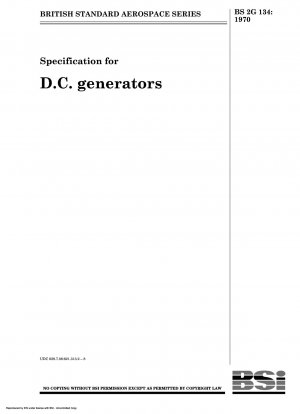 Specif ication f or D.C. generators