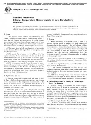 Standard Practice for Internal Temperature Measurements in Low-Conductivity Materials