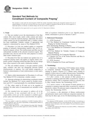 Standard Test Methods for Constituent Content of Composite Prepreg