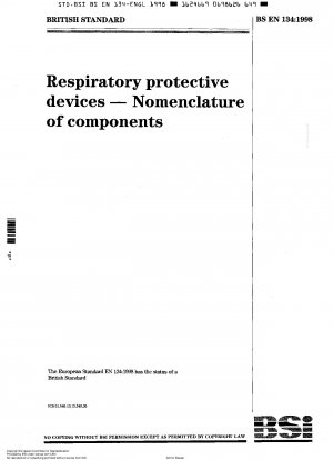 Respiratory protective devices - Nomenclature of components