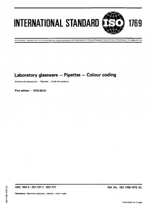 Laboratory glassware; Pipettes; Colour coding