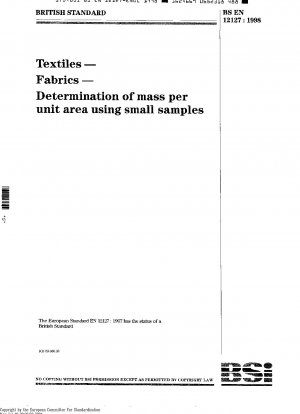 Textiles - Fabrics - Determination of mass per unit area using small samples