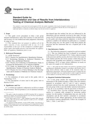 Standard Guide for Interpretation and Use of Results from Interlaboratory Testing of Chemical Analysis Methods 