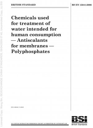 Chemicals used for treatment of water intended for human consumption - Antiscalants for membranes - Polyphosphates
