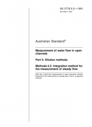 Measurement of water flow in open channels - Dilution methods - Integration method for the measurement of steady flow