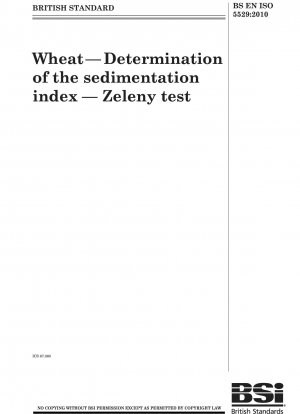 Wheat - Determination of the sedimentation index - Zeleny test