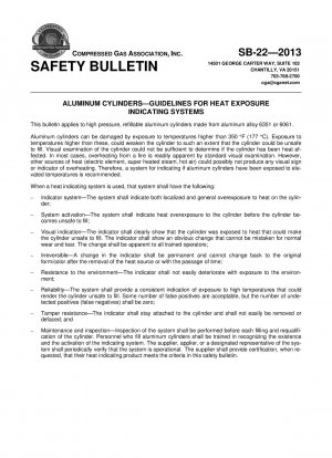 Aluminum cylinders-guidelines for a heat exposure indicating system 