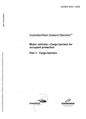 Motor Vehicles - Cargo Barriers for Occupant Protection Part 1: Cargo Barriers
