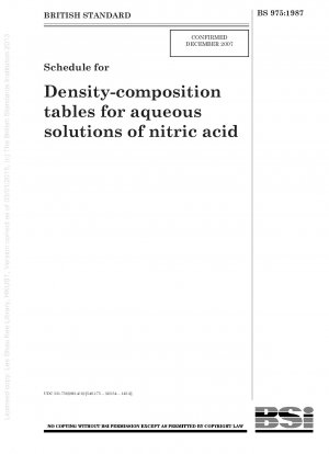 Schedule for Density - composition tables for aqueous solutions of nitric acid